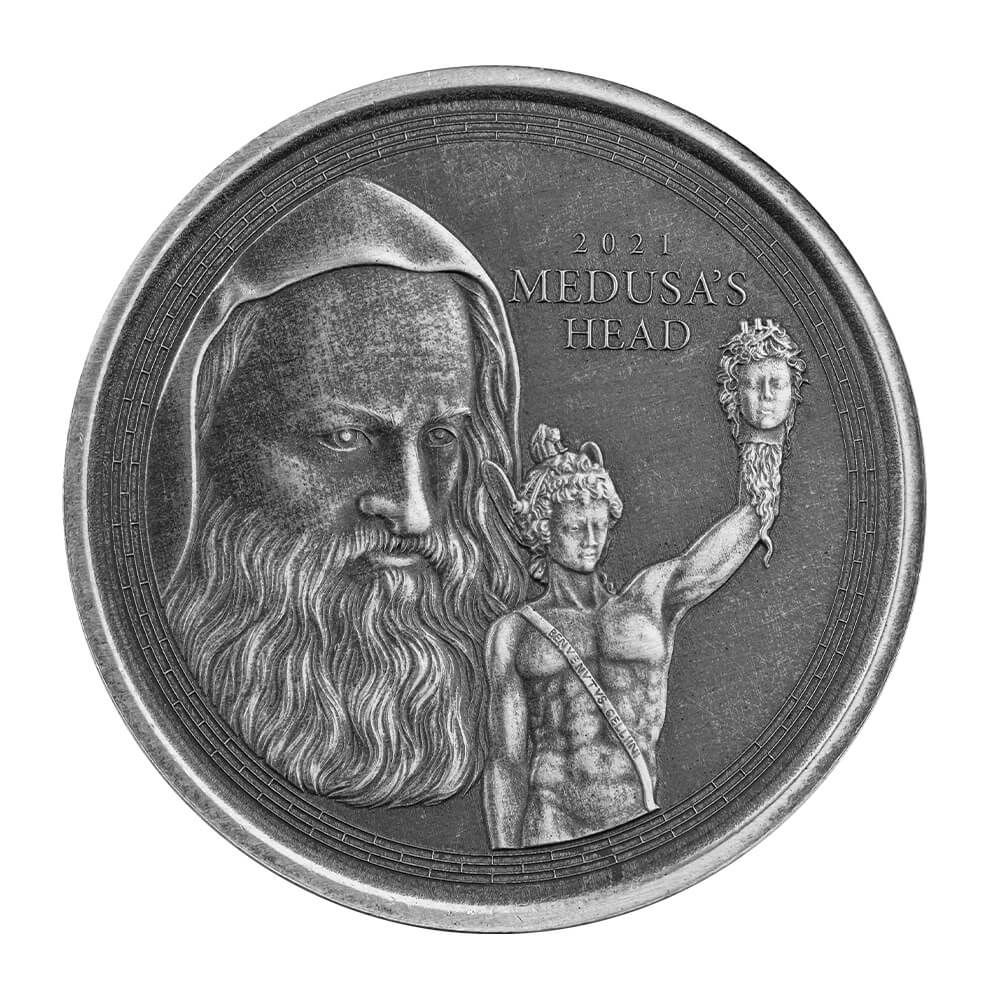 2021 Gibraltar Perseus With The Head of Medusa 1 oz Silver Antique 2021 Gibraltar Perseus With The Head of Medusa 1 oz Silver Antique