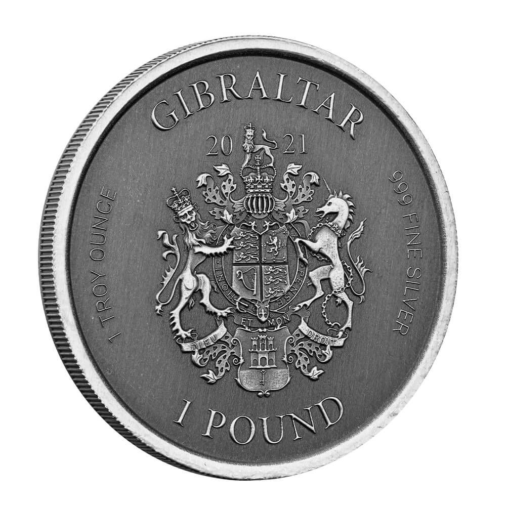 2021 Gibraltar Perseus With The Head of Medusa 1 oz Silver Antique