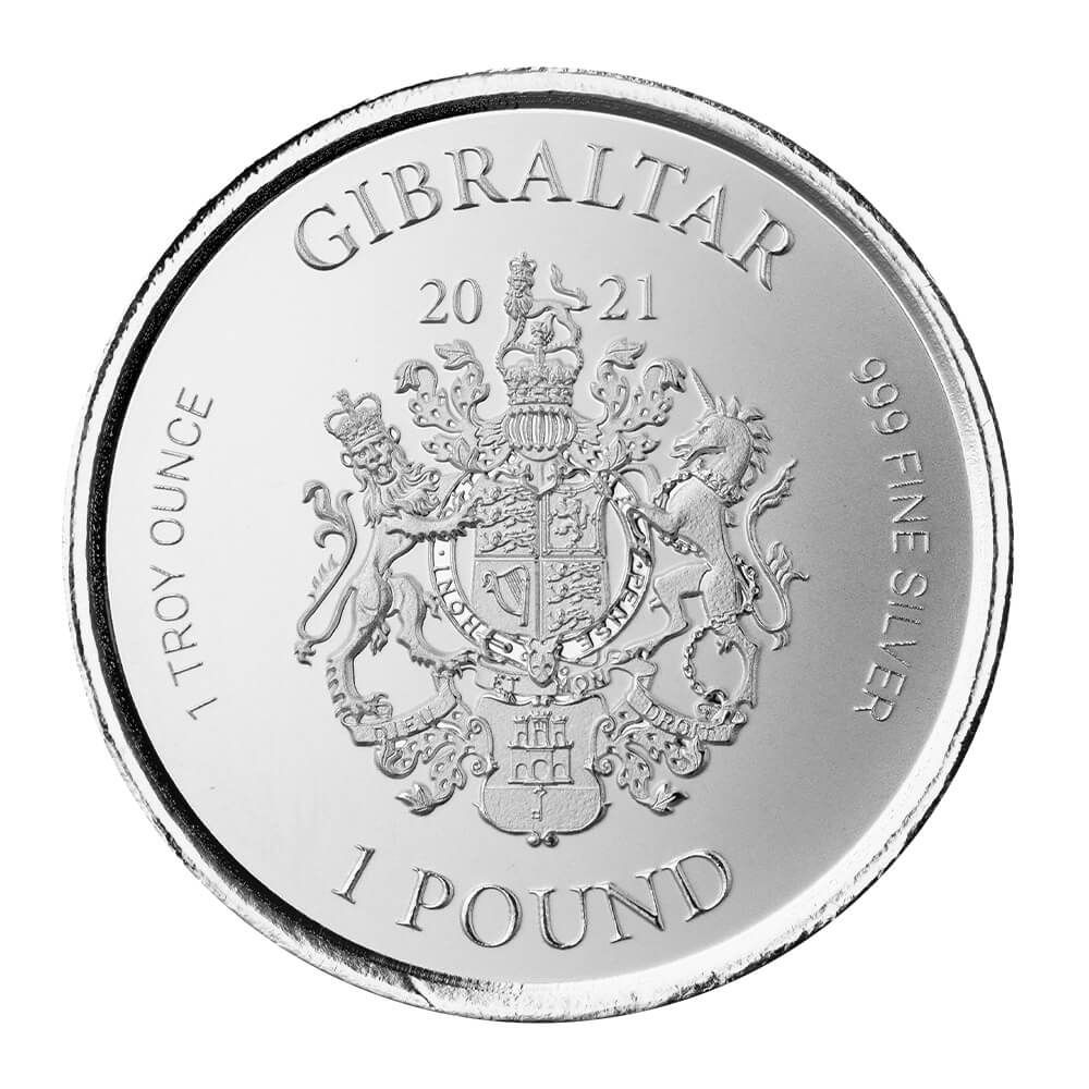 2021 Gibraltar Perseus With The Head of Medusa 1 oz Silver BU