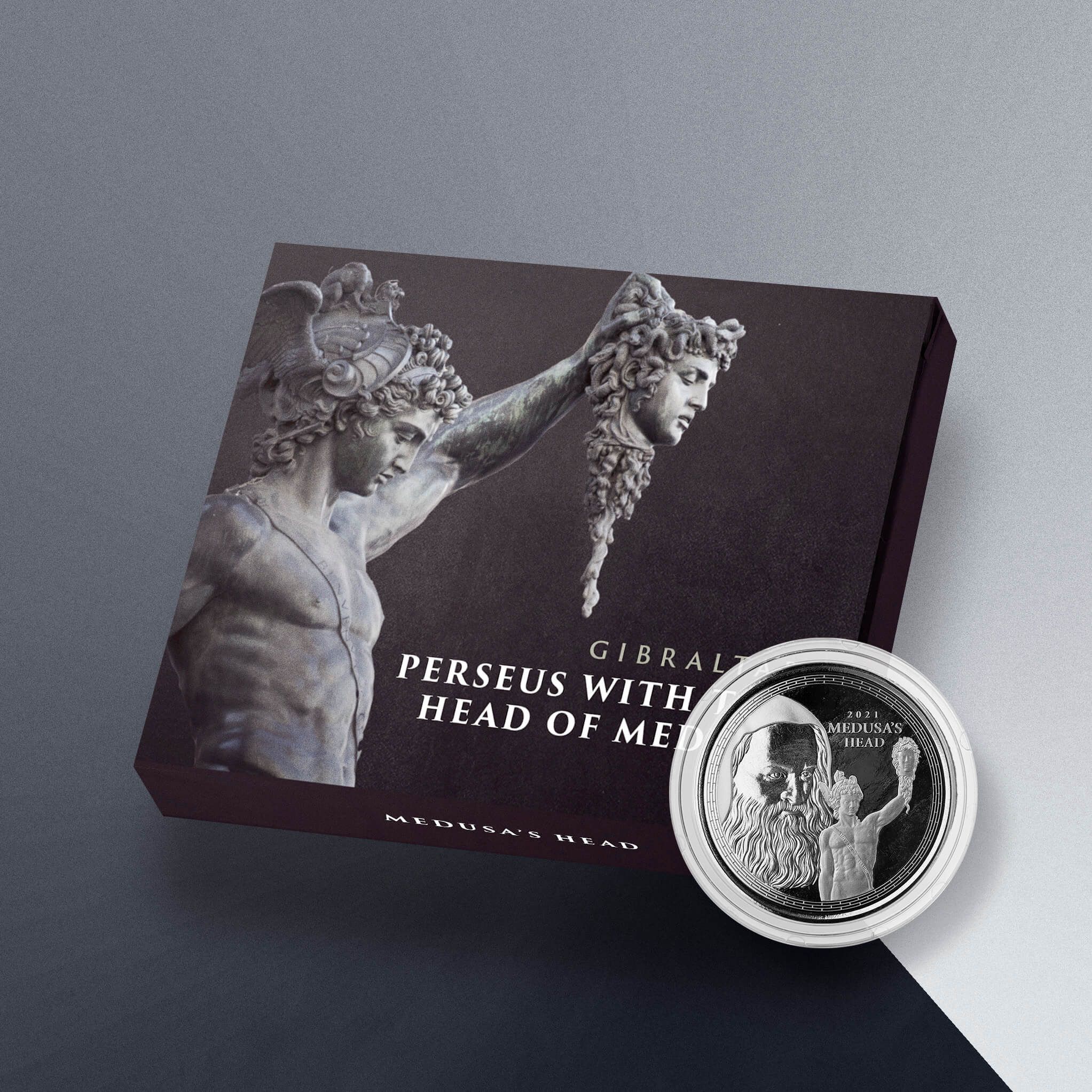 2021 Gibraltar Perseus With The Head of Medusa 1 oz Silver Proof