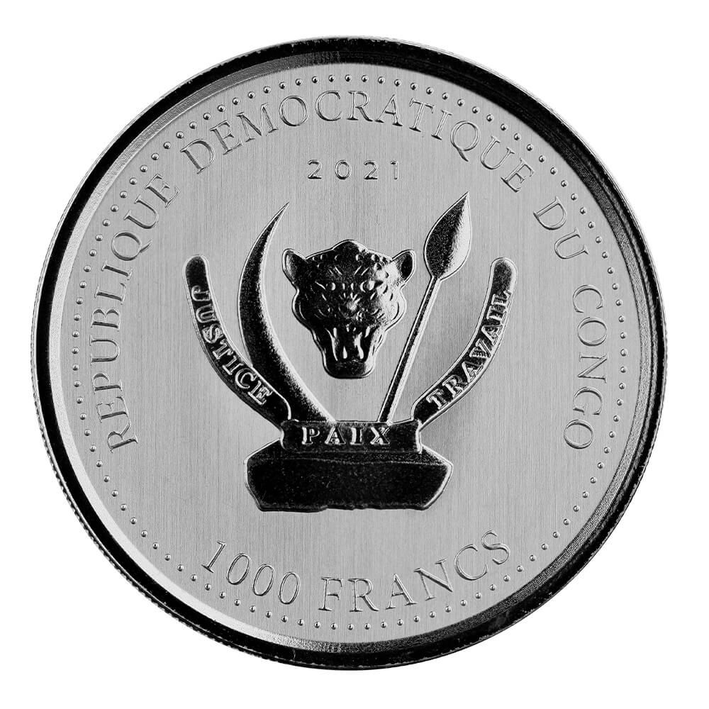 2021 DRC Shoebill Stork 1 oz Silver Coin BU | Scottsdale Mint