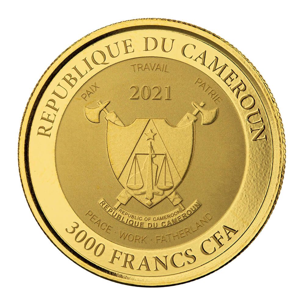 2021 Cameroon Mandrill 1 oz Gold Proof Coin
