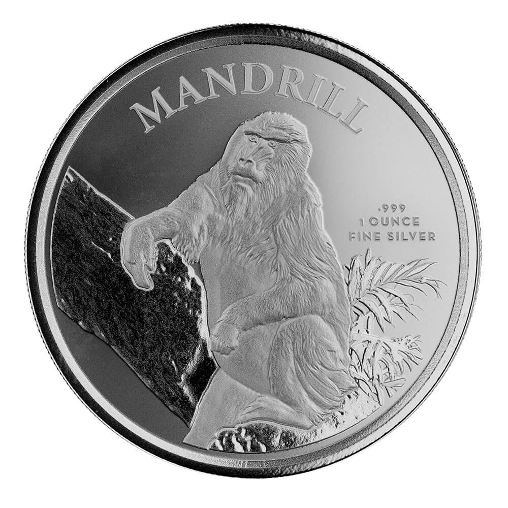 カメルーン マンドリル 銀貨 2020年 1オンス 2020 Cameroon Mandrill 1 oz Silver Coin Legal Tender