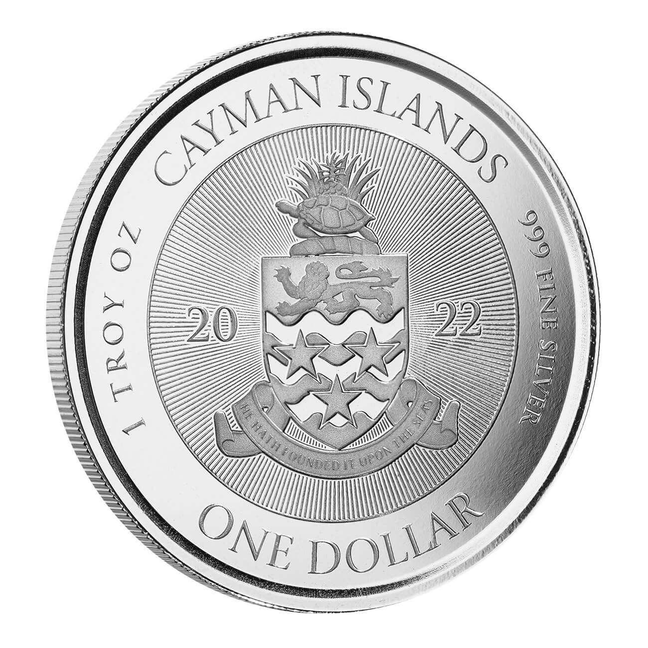 2022 Cayman Islands Queens 70th Platinum Jubilee 1 oz Silver Coin