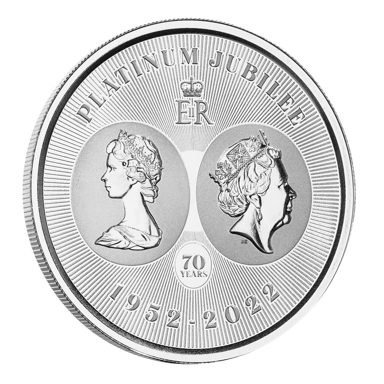 2022 Cayman Islands Queens 70th Platinum Jubilee 1 oz Silver Coin