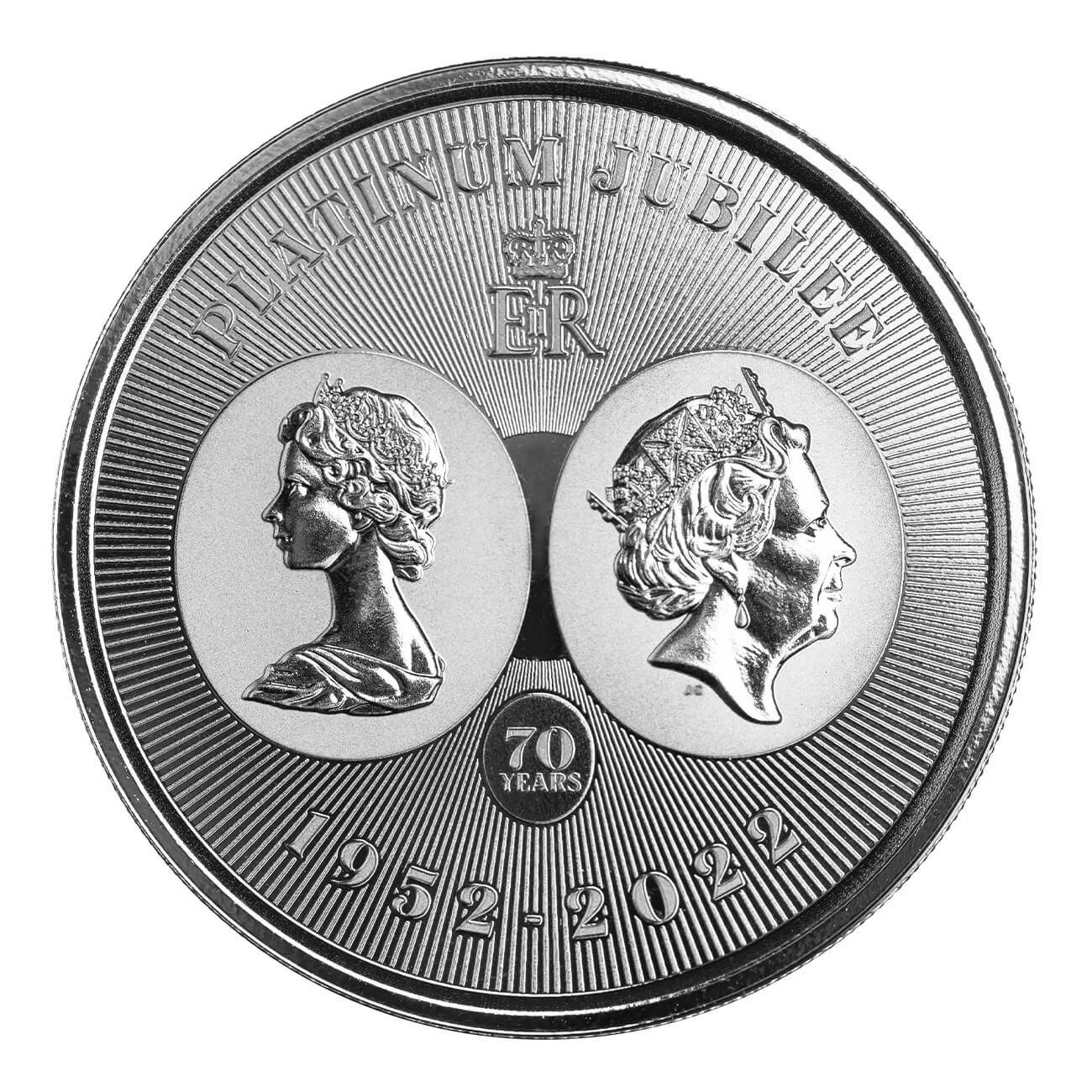 2022 Cayman Islands Queens 70th Platinum Jubilee 1 oz Silver Coin
