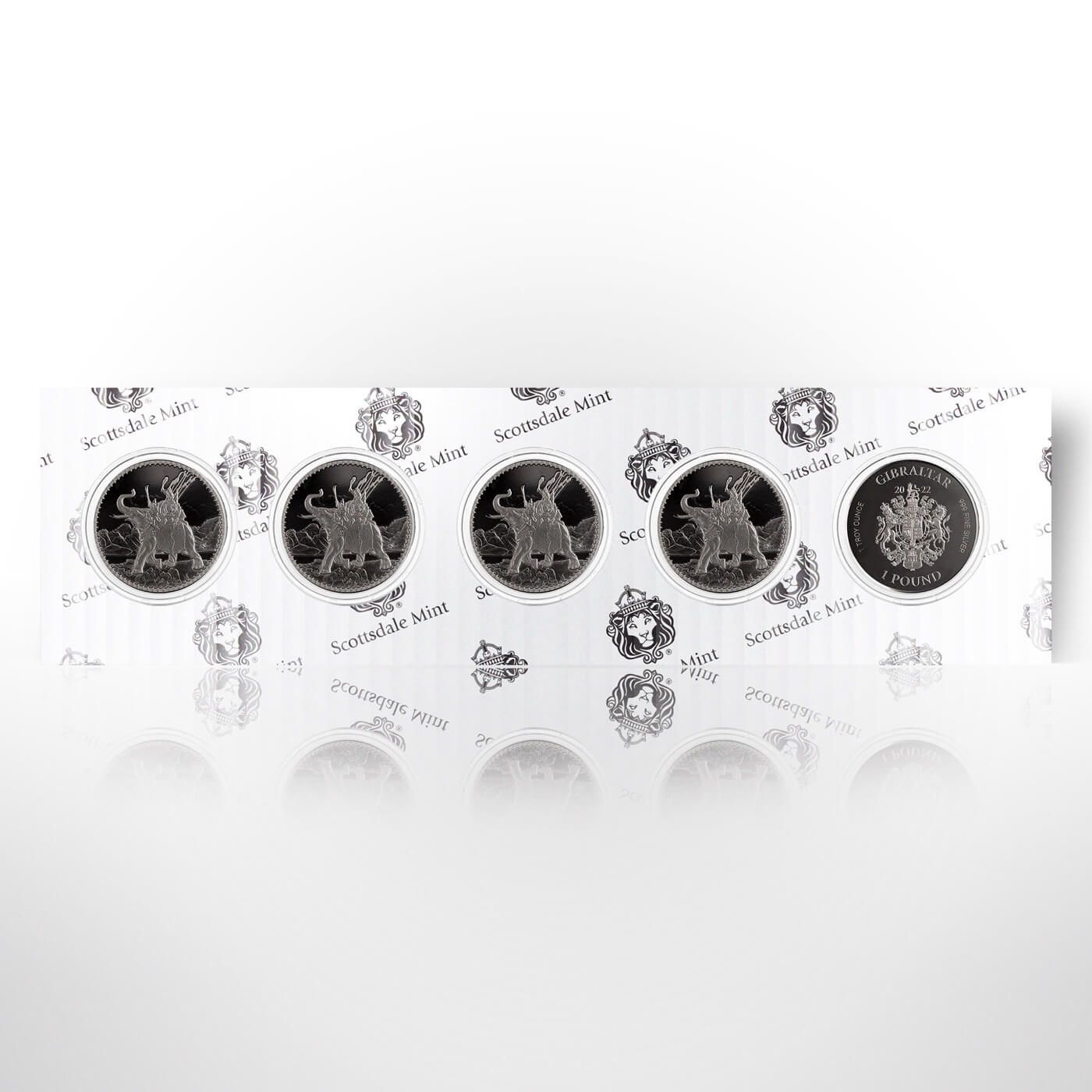 2022 Gibraltar War Elephant 1 oz Silver Proof-like Coin