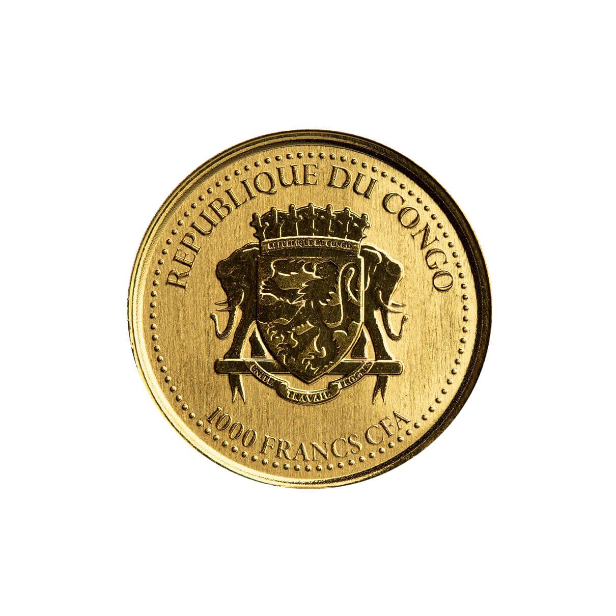 One Tenth oz Gold Coin 2021 Congo Silverback Gorilla