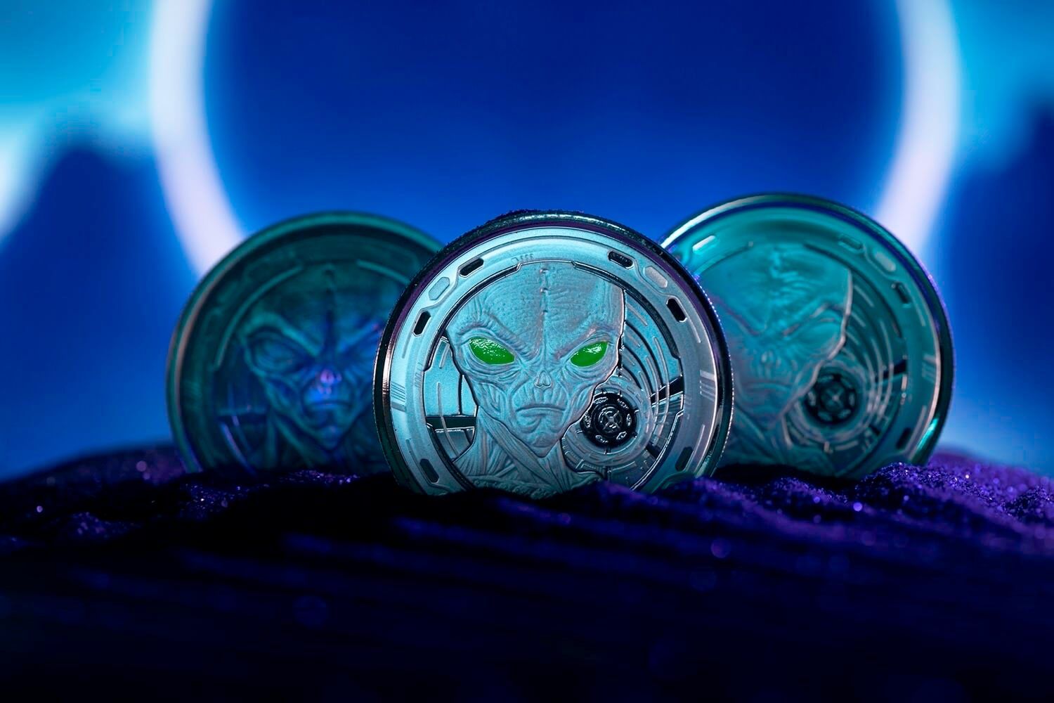 2022 Ghana Alien 1 oz Silver Proof with Color Coin