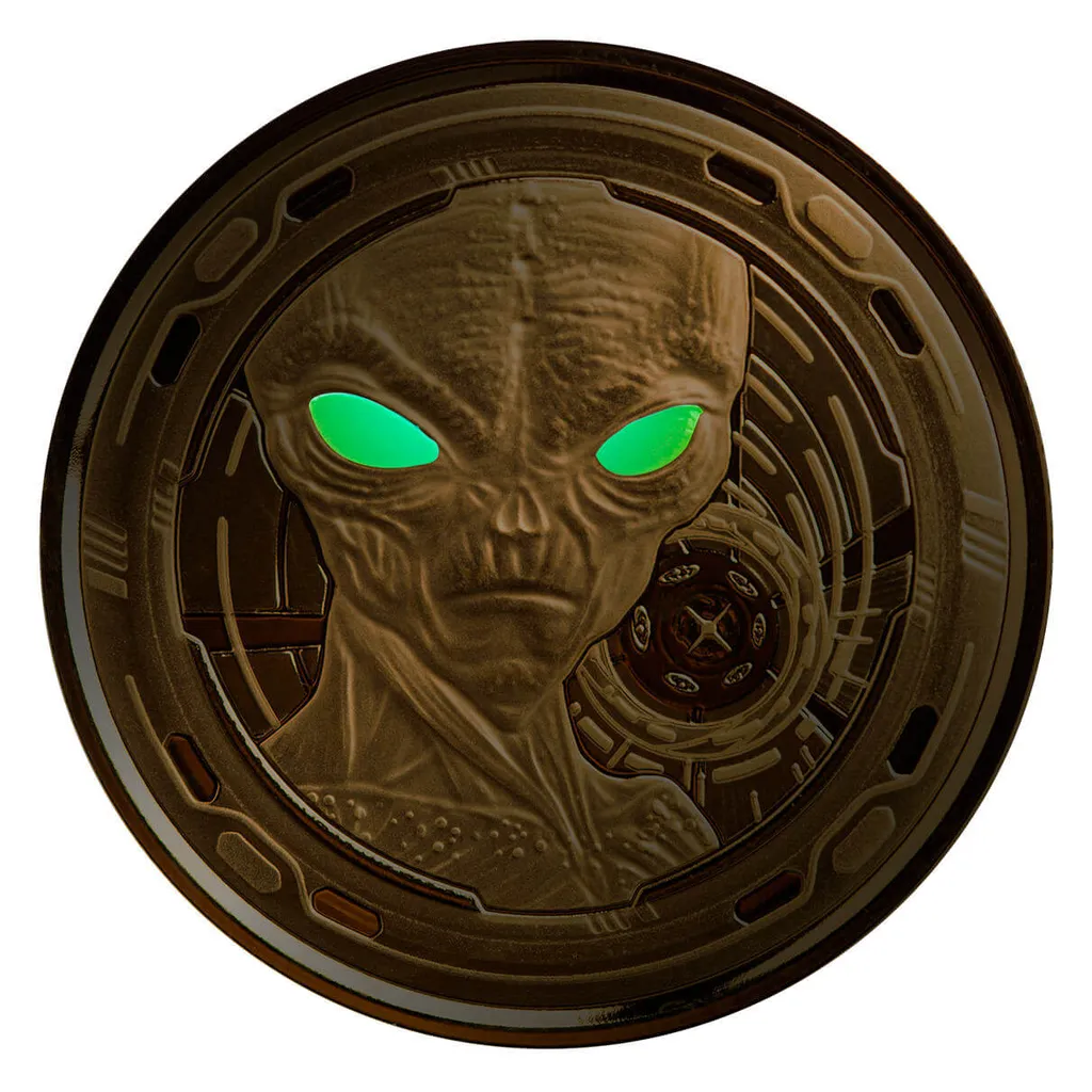 2022 Ghana Alien 1 oz Gold Proof with Color Coin