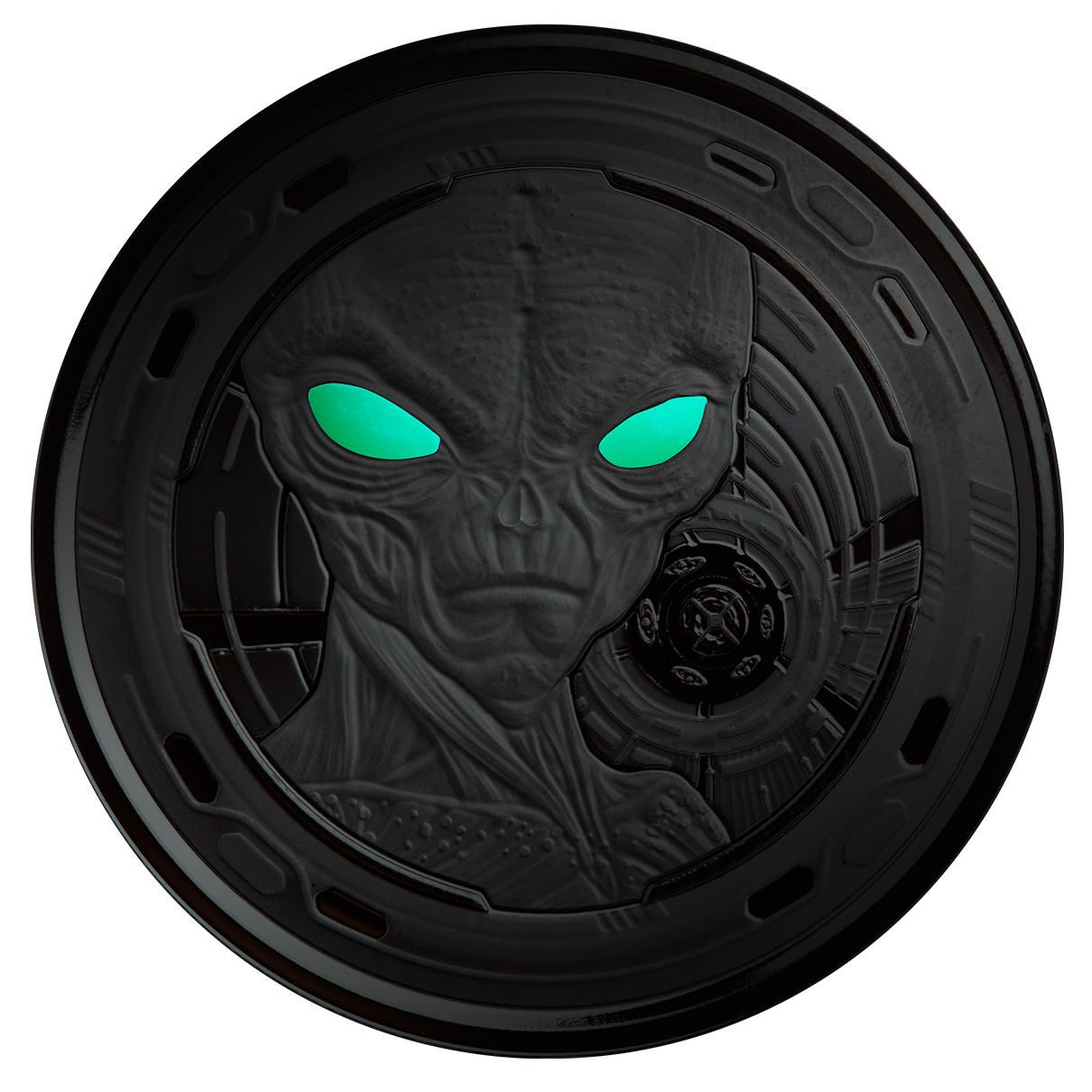 2022 Ghana Alien 1 oz Silver Proof with Color Coin