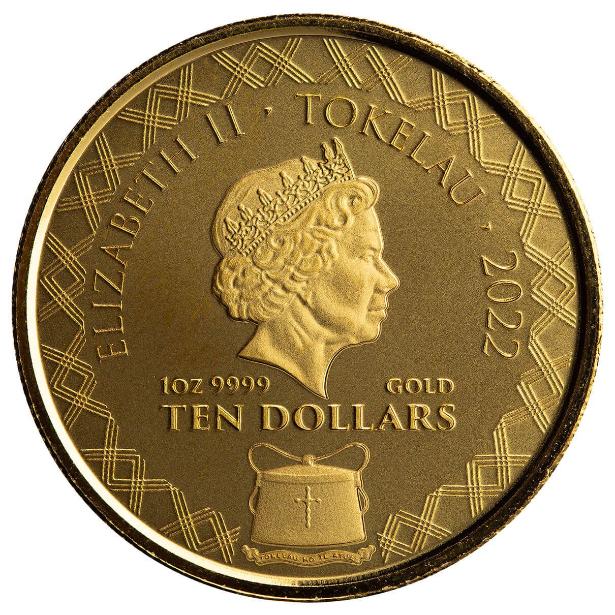 2022 Tokelau Komodo Dragon 1 oz Proof Gold Coin