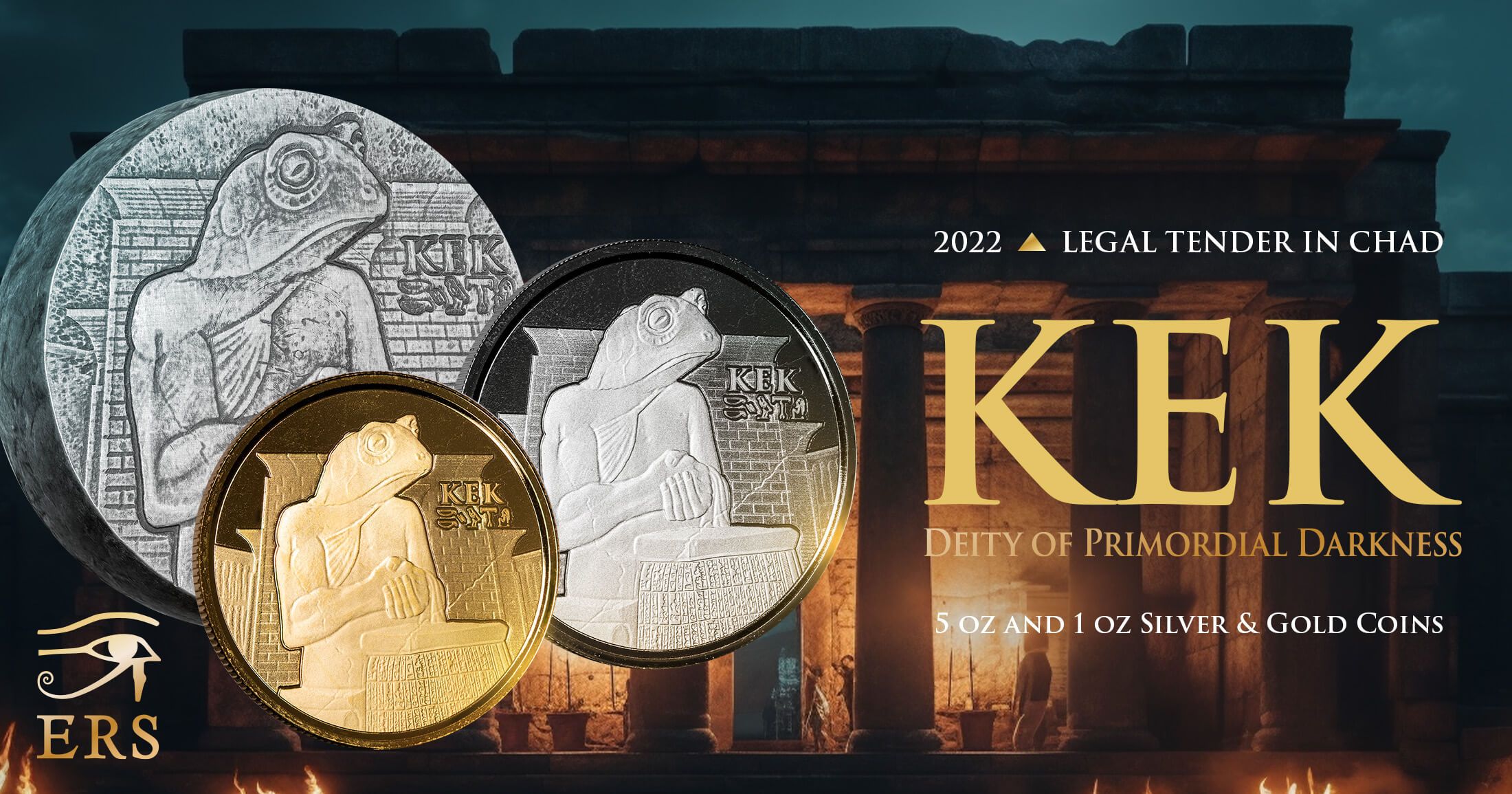 未使用 チャド 2022年 銀貨 1トロイオンス 999純銀　クロコダイル Scottsdale The Vortex 1 Troy oz 9999 Silver Bar