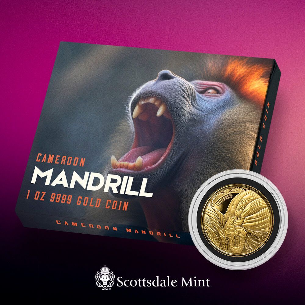 2022 Cameroon Mandrill 1 oz Gold Proof Coin