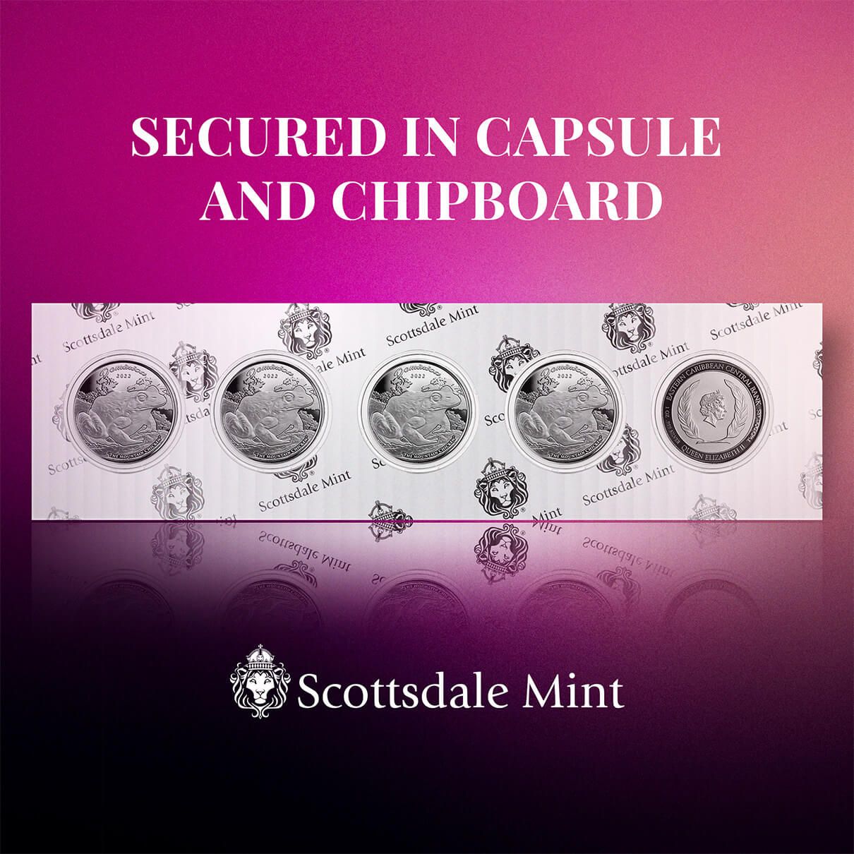 2022 EC8 Dominica Mountain Chicken 1 oz Silver Coin Capsules