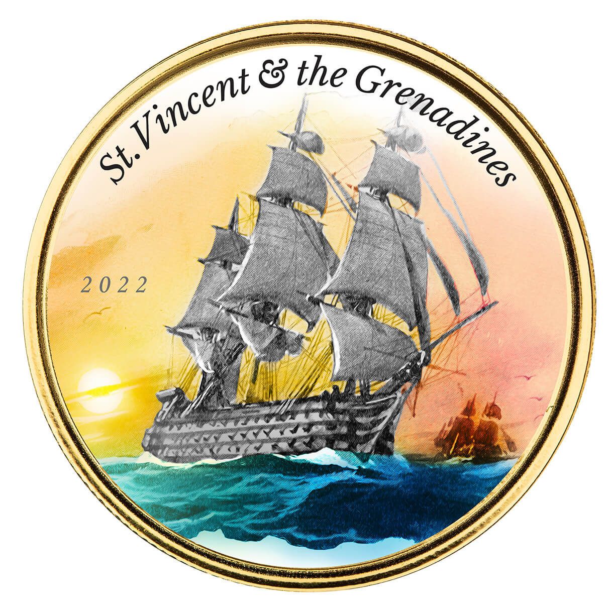 2022 EC8 St Vincent 1 oz Gold Color Coin