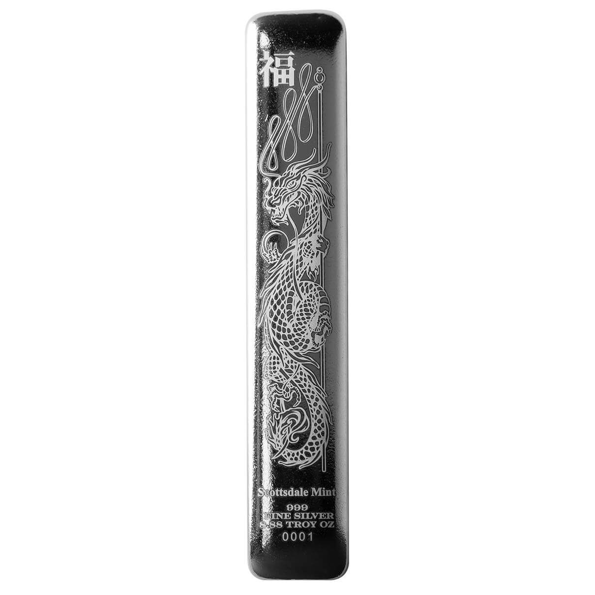 2023 Scottsdale Mint 8.88 oz Silver Lucky Dragon Bar
