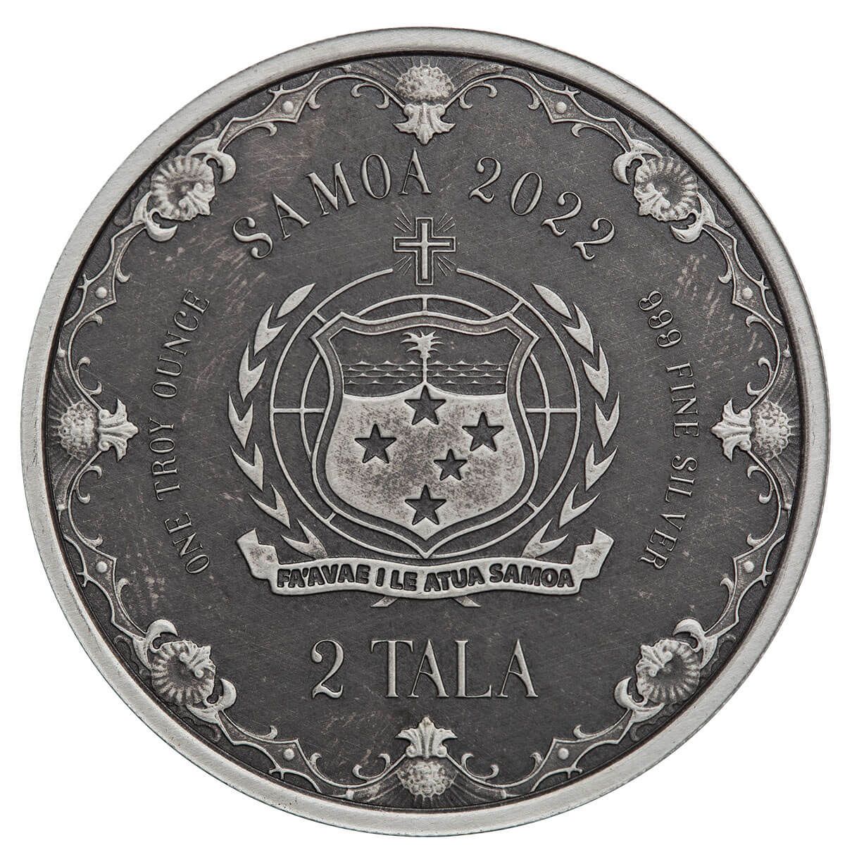2022 Samoa Mermaid Princess of the Seas 1 oz Silver Antique Coin