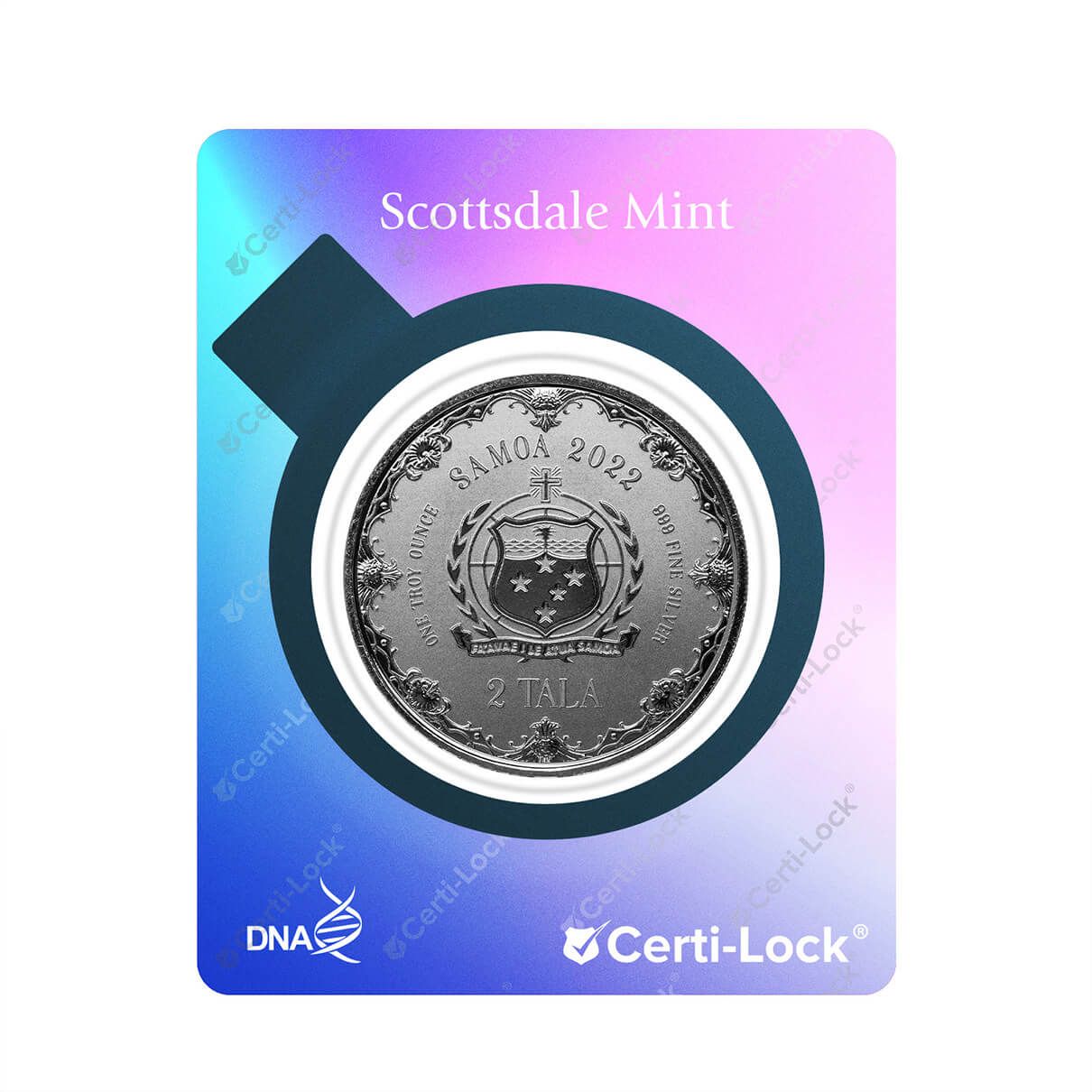 サモア 2022 海のプリンセス マーメイド 銀貨 プルーフライク 5