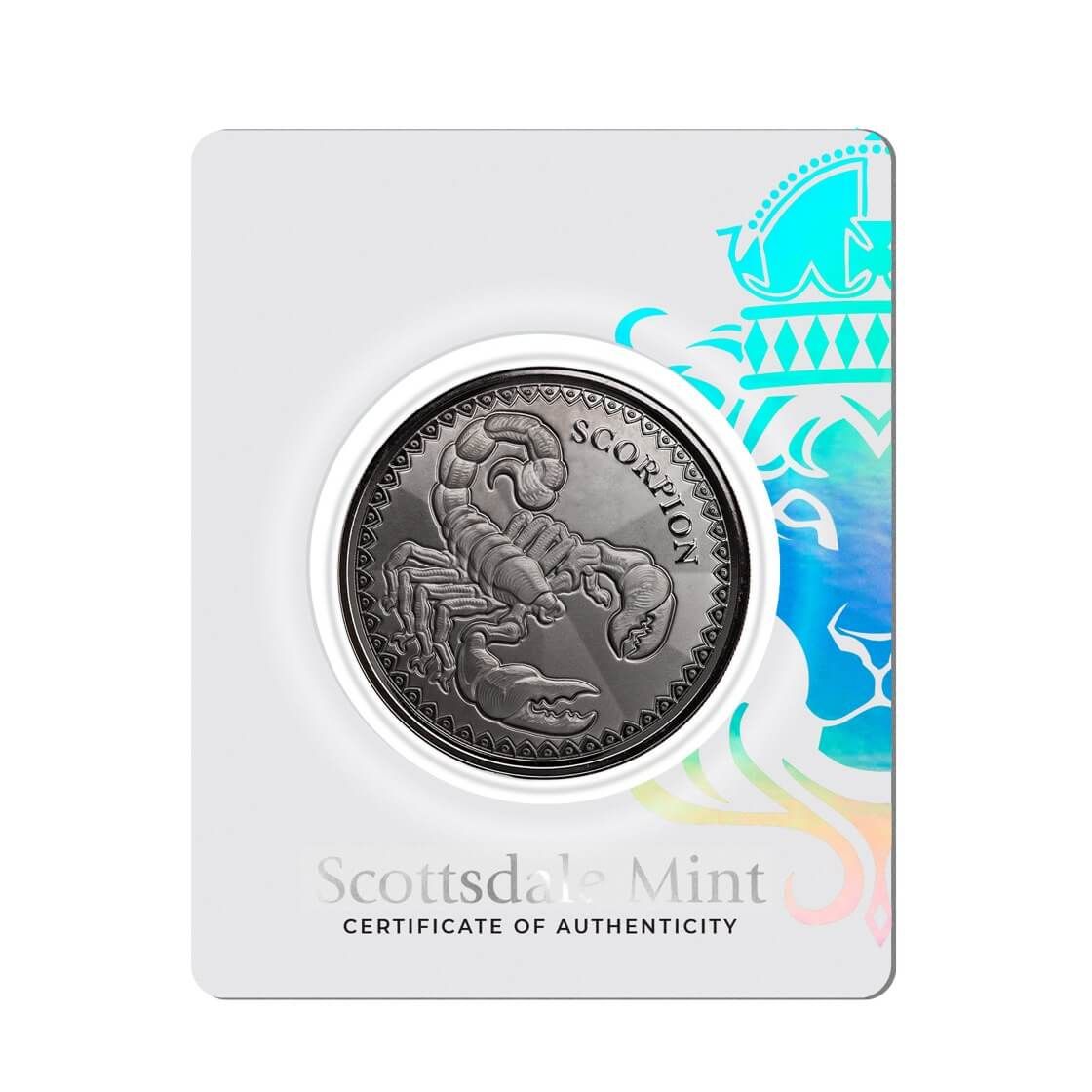 Shop the 2022 Chad Scorpion 1 oz Rhodium Plated Silver Coin