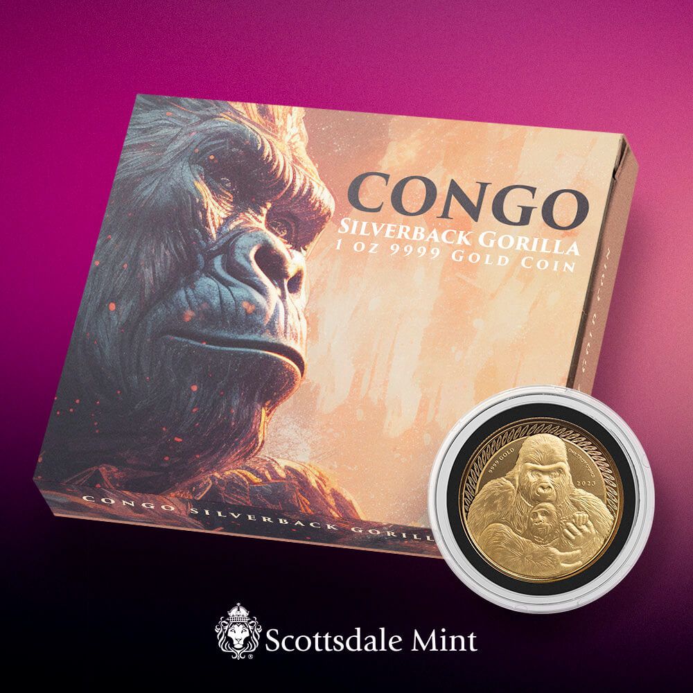 2023 Congo Silverback Gorilla 1 oz Proof Gold Coin