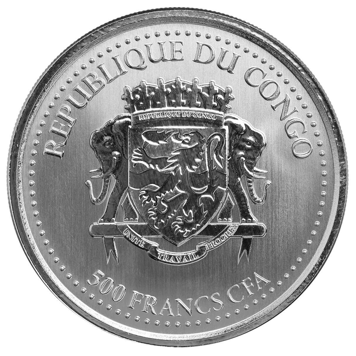 2023 Congo Silverback Gorilla 1 oz Silver Proof Like Coin