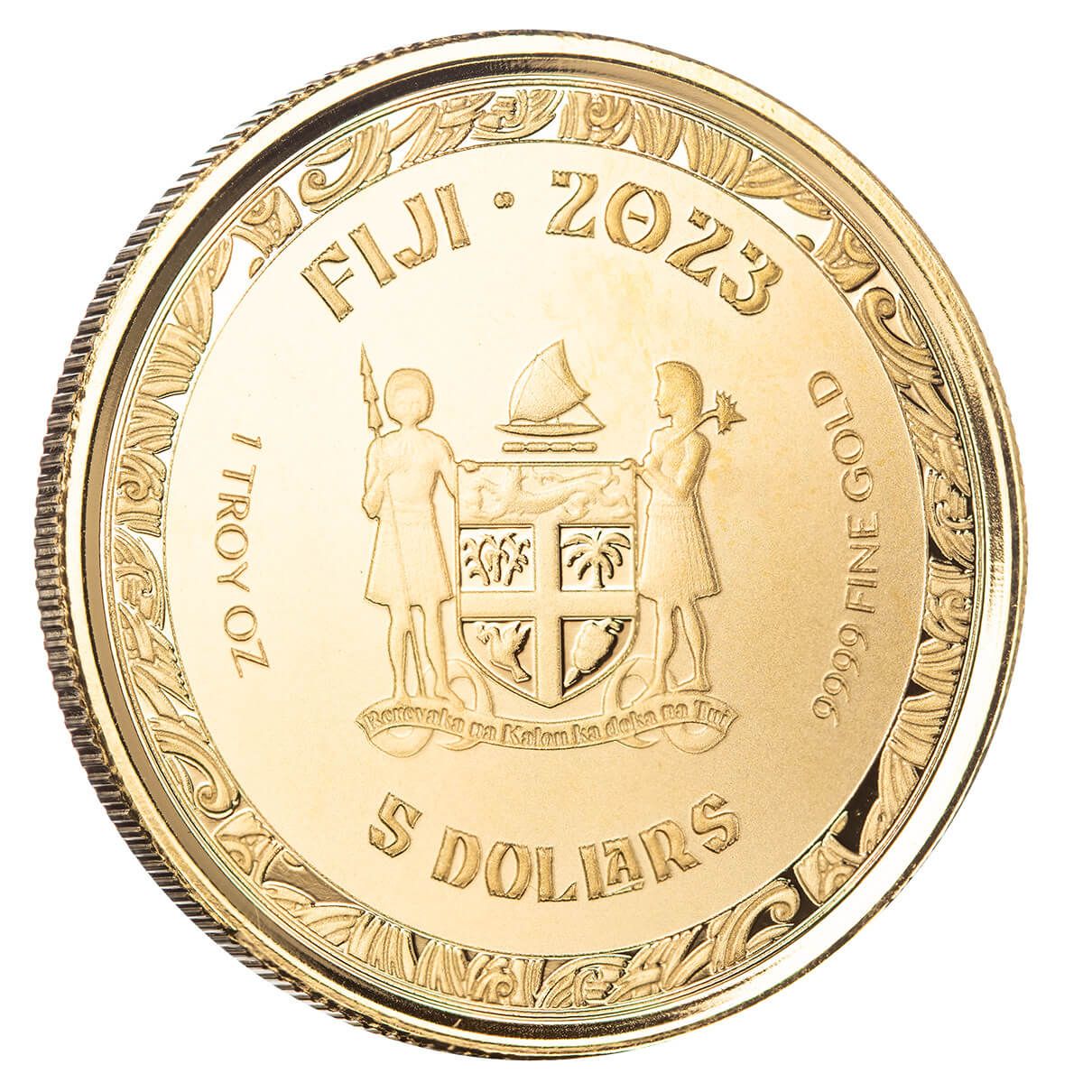 2023 Fiji Koi Fish 1 oz Gold Color Proof Coin