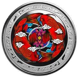 2023 Fiji Koi Fish 1 Troy Oz Silver 999 Fine Silver Proof Color Coin Scottsdale Mint 06