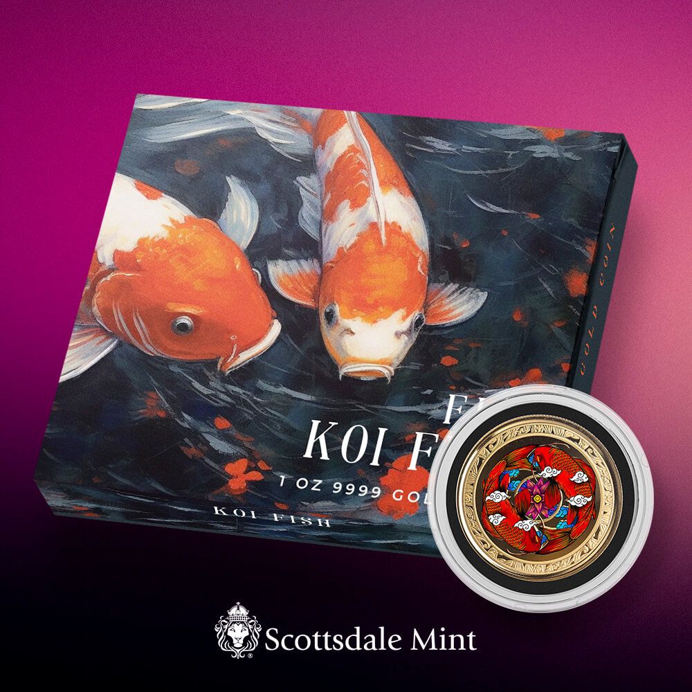 2023 Fiji Koi Fish 1 oz Gold Color Proof Coin