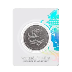 2024 Samoa Lunar Year Of The Dragon 1 Oz Silver Antique Coin