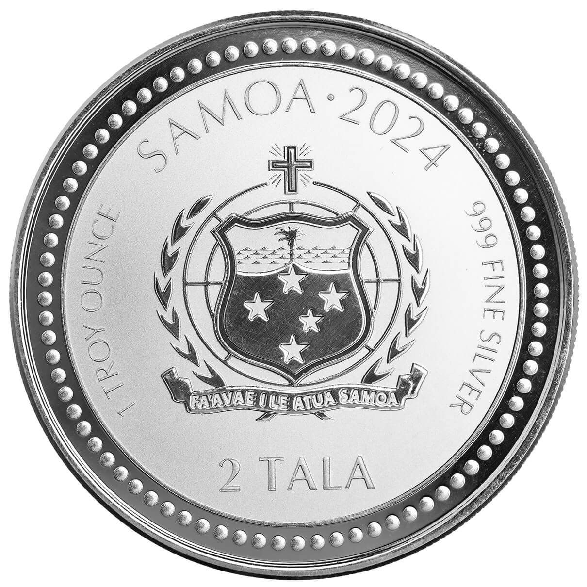 2024 Samoa Lunar Year of the Dragon 1 oz Silver Proof Like Coin