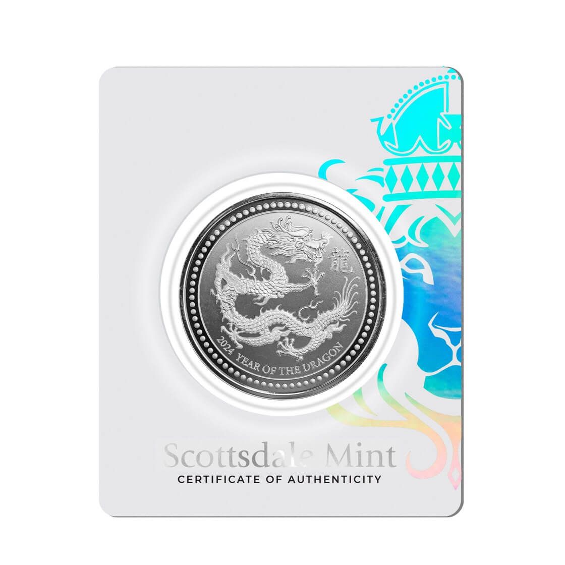 2024 Samoa Lunar Year of the Dragon 1 oz Silver Proof Like Coin Certilock