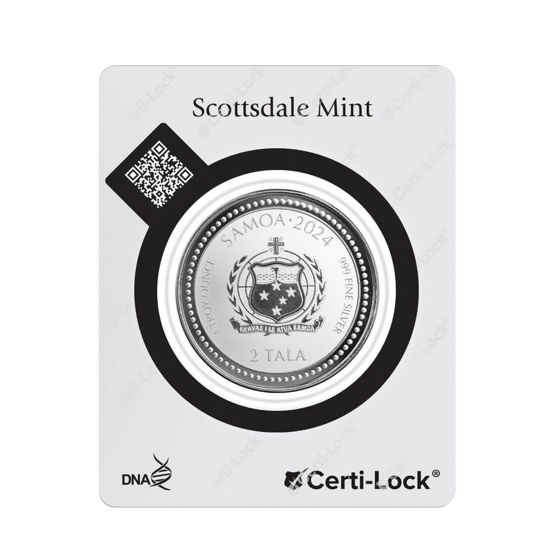 2024 Samoa Lunar Year of the Dragon 1 oz Silver Proof Like Coin