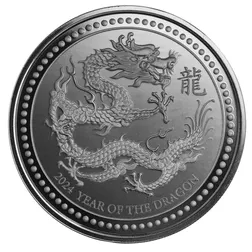 2024 Samoa Year Of The Dragon 2 Oz Silver With Black Rhodium Plating Coin Scottsdale Mint 04