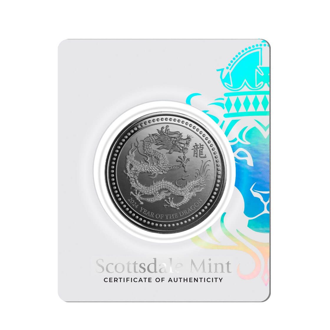 2024 Samoa Lunar Year of the Dragon 1 oz Silver with Black Rhodium Plating Coin