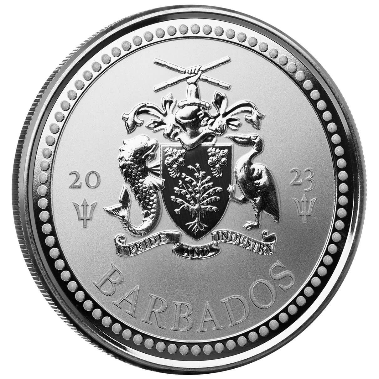 バルバドス BARBADOS 2023年 1オンス 銀貨 純銀 2023 Barbados Trident 1 oz Silver Proof Like Coin