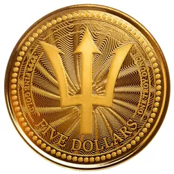 2023 Barbados Trident 1 Troy Oz 9999 Gold Proof Like Coin Scottsdale Mint 04