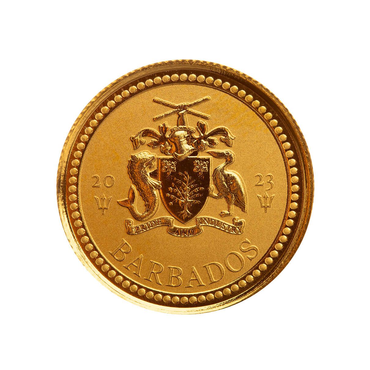 2023 Barbados Trident 1/10 oz Gold Coin