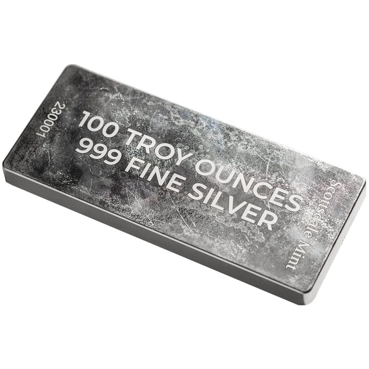 Scottsdale White Maned Lion 100 oz Silver Cast Bar | Scottsdale Mint