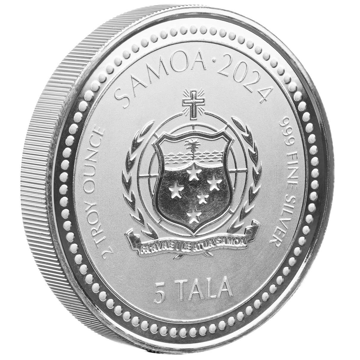 2024 Samoa Lunar Year of the Dragon 2 oz Silver Proof Like Coin