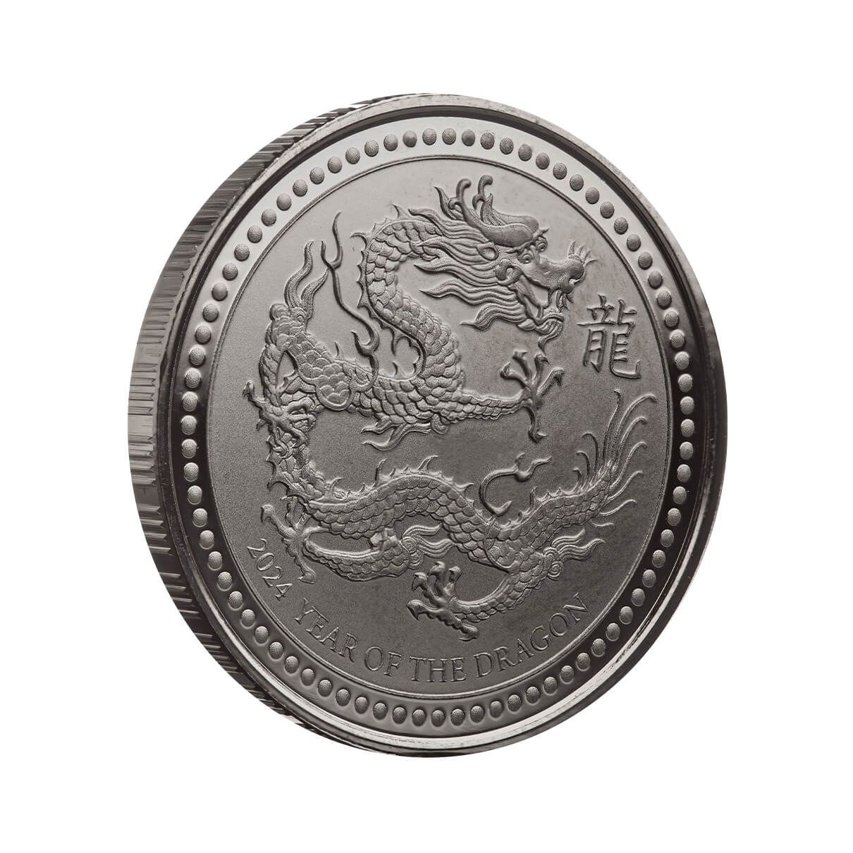 2024 Samoa Lunar Year of the Dragon Half oz Silver with Black