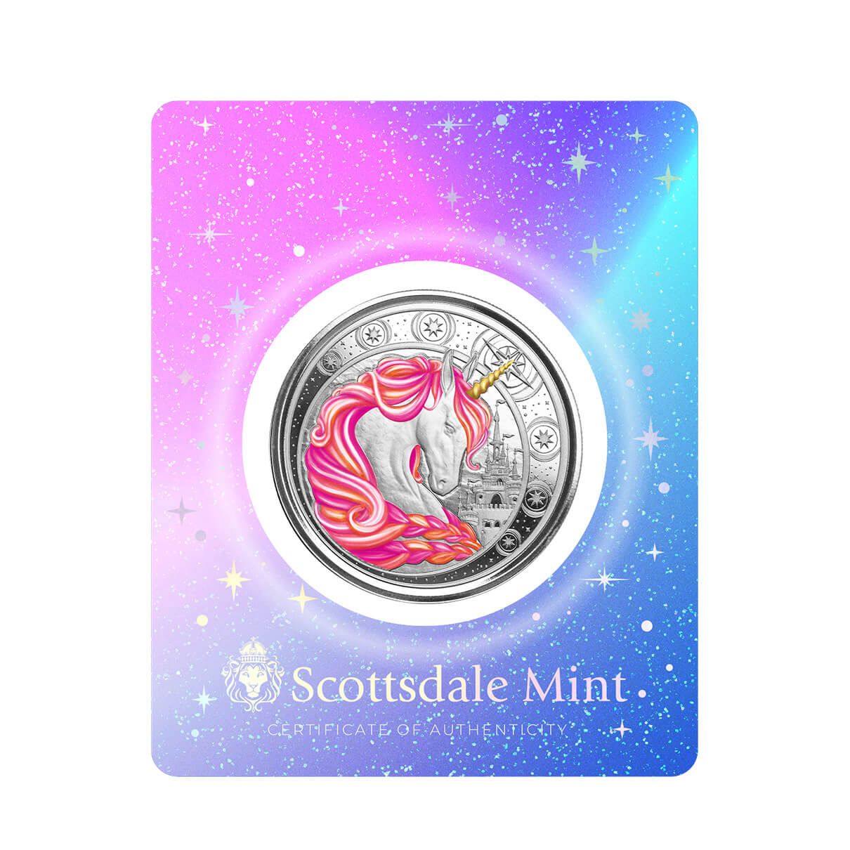 2023 Ghana Unicorn “Jubilee” 1 oz Silver Pink Color Coin