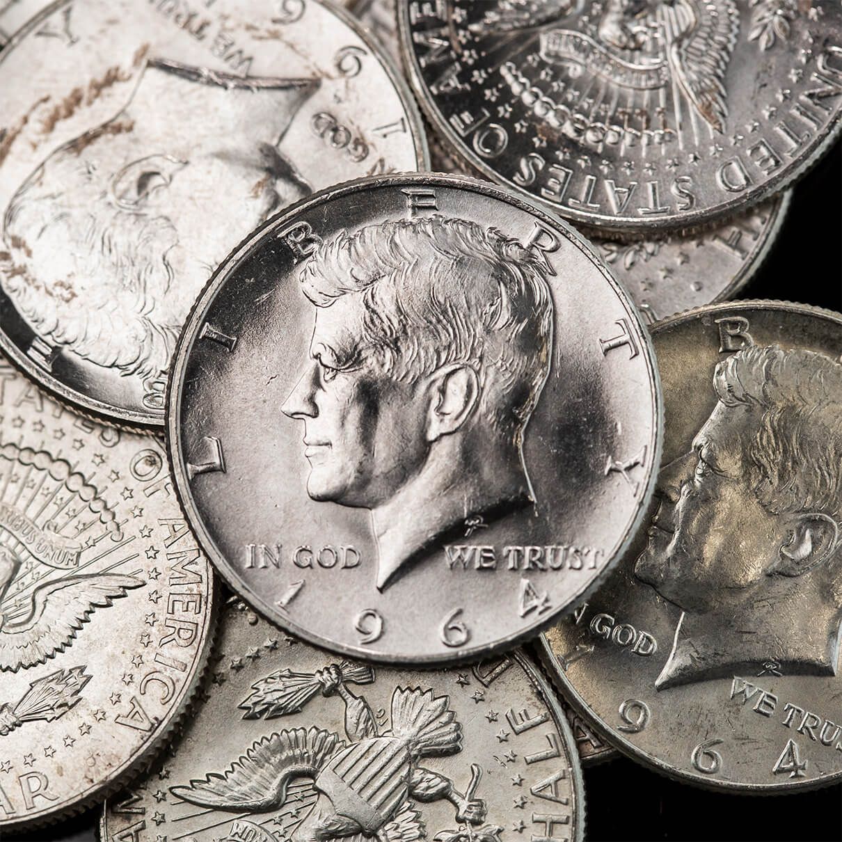 1964 US Mint 90% Constitutional Silver Kennedy Half Dollars