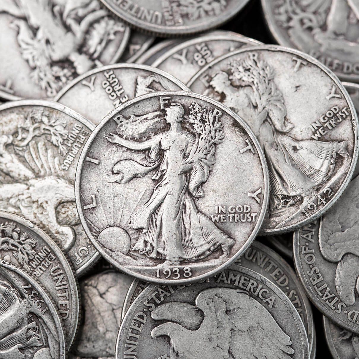 Random Year Walking Liberty Half Dollar 90% Pure Circulation