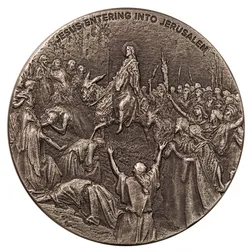 2023 Scottsdale Mint Niue Biblical Series 50 Jesus Entering Into Jerusalem 2 Troy Oz 999 Fine Silver Coin 04
