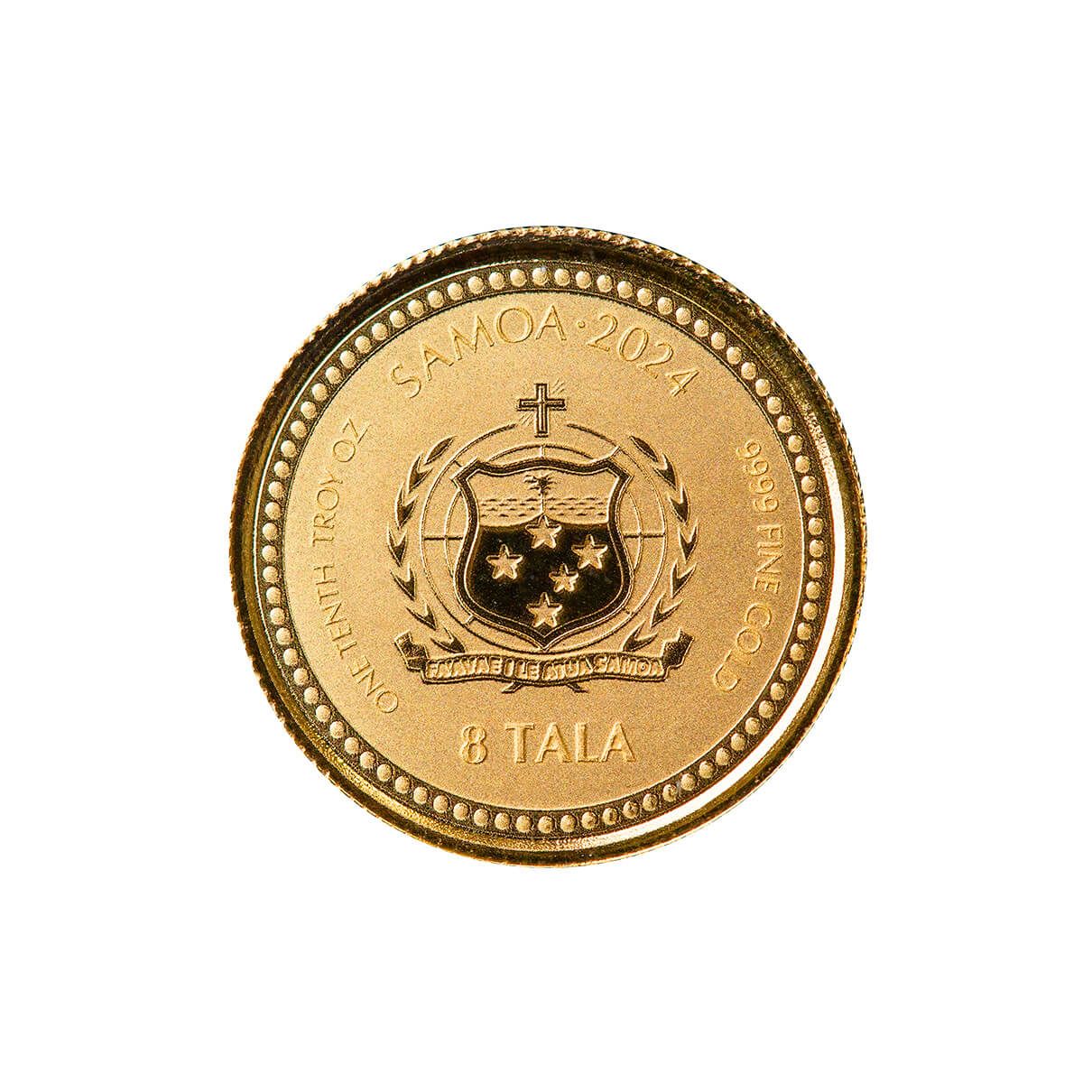 2024 Samoa Lunar Year of the Dragon One Tenth oz Gold Coin