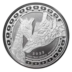 2023 Equatorial Guinea Giraffe 1 Oz Silver Coin