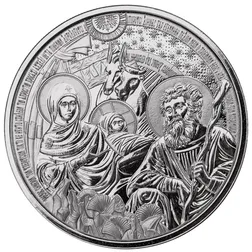 Christmas Bethlehem Nativity 1 Troy Oz 9999 Fine Silver Round Scottsdale Mint Holiday Coin 04