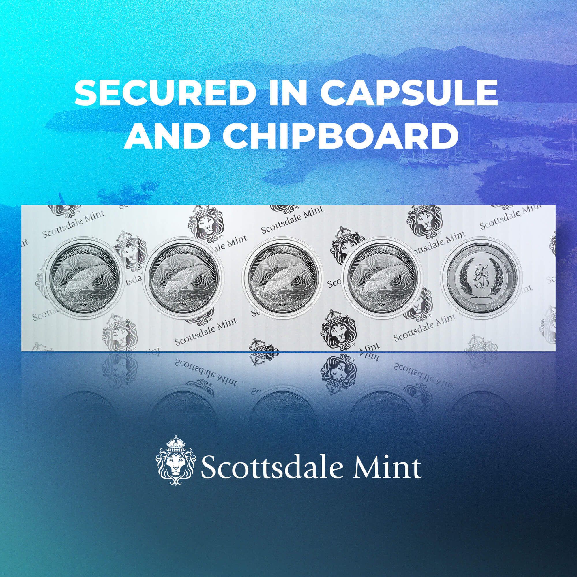 スウェーデン　クリスタル 2022 EC8 St Kitts Underwater Surfer 1 oz Silver Coin Capsules