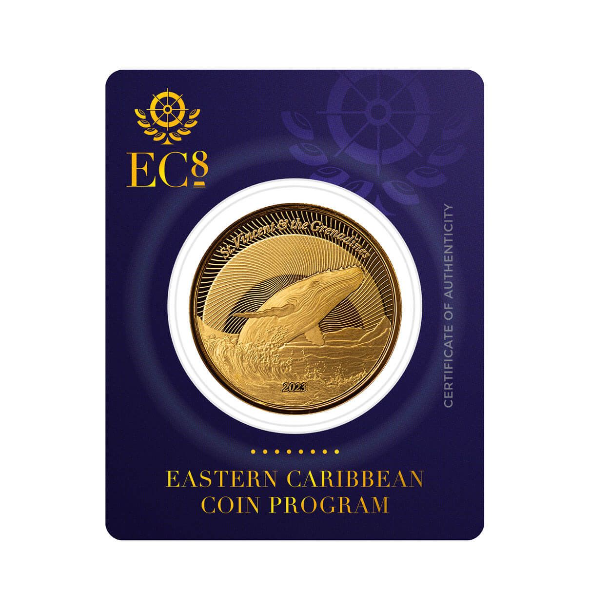 2023 EC8 St Vincent Humpback Whale 1 oz Gold Coin